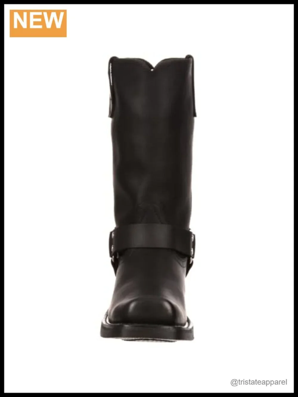 Women's Western Mid-Calf Boots Leather Harness Snoot Toe Goodyear Welt Pull-On